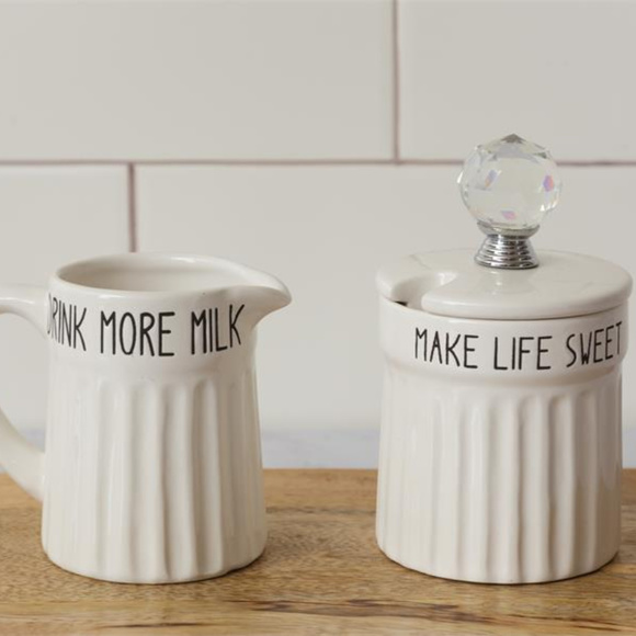 Audrey's Other - Farmhouse Style Stoneware Cream and Sugar Set